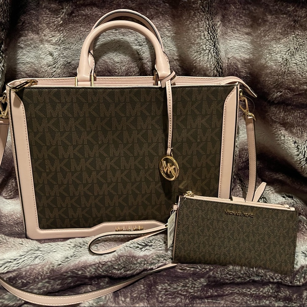 Michael Kors Jessie Large Tote w/ matching wallet!